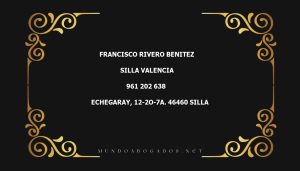 abogado Francisco Rivero Benitez en la localidad de Silla