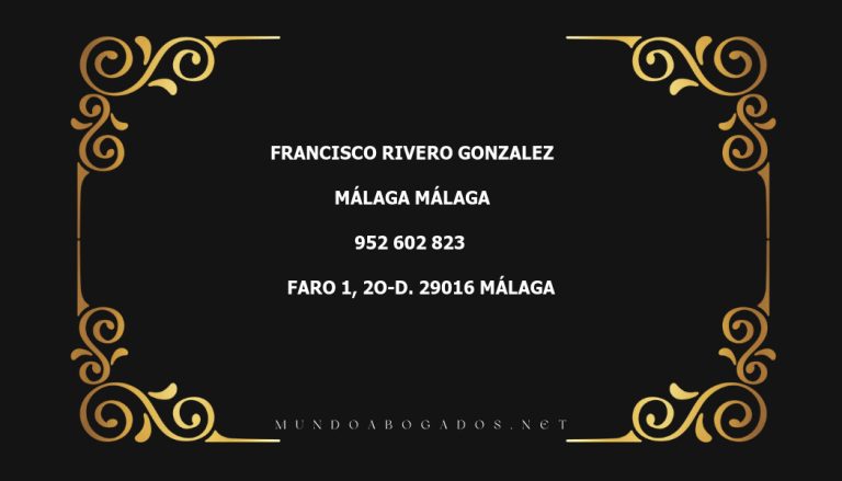 abogado Francisco Rivero Gonzalez en la localidad de Málaga