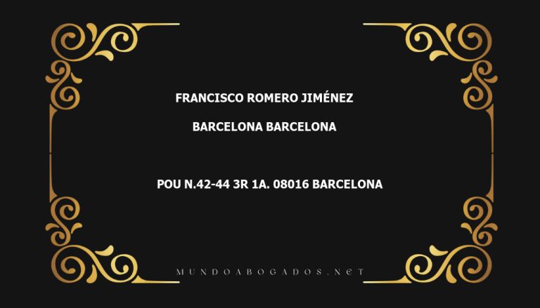 abogado Francisco Romero Jiménez en la localidad de Barcelona