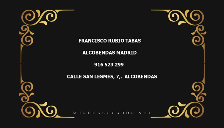 abogado Francisco Rubio Tabas en la localidad de Alcobendas