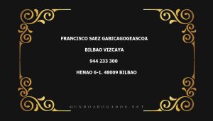 abogado Francisco Saez Gabicagogeascoa en la localidad de Bilbao