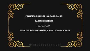 abogado Francisco Samuel Holgado Galan en la localidad de Cáceres