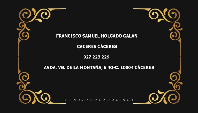 abogado Francisco Samuel Holgado Galan en la localidad de Cáceres