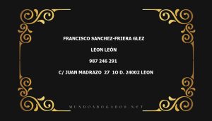 abogado Francisco Sanchez-Friera Glez en la localidad de Leon