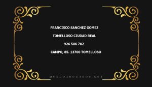 abogado Francisco Sanchez Gomez en la localidad de Tomelloso