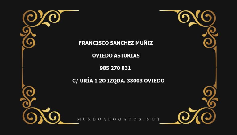 abogado Francisco Sanchez Muñiz en la localidad de Oviedo