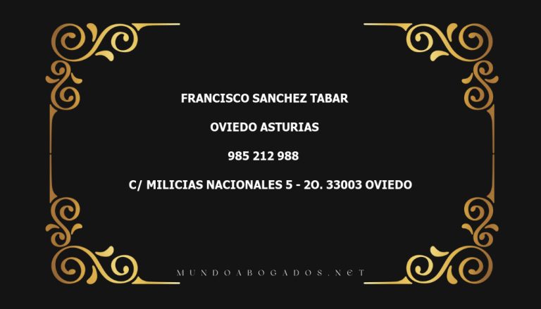 abogado Francisco Sanchez Tabar en la localidad de Oviedo