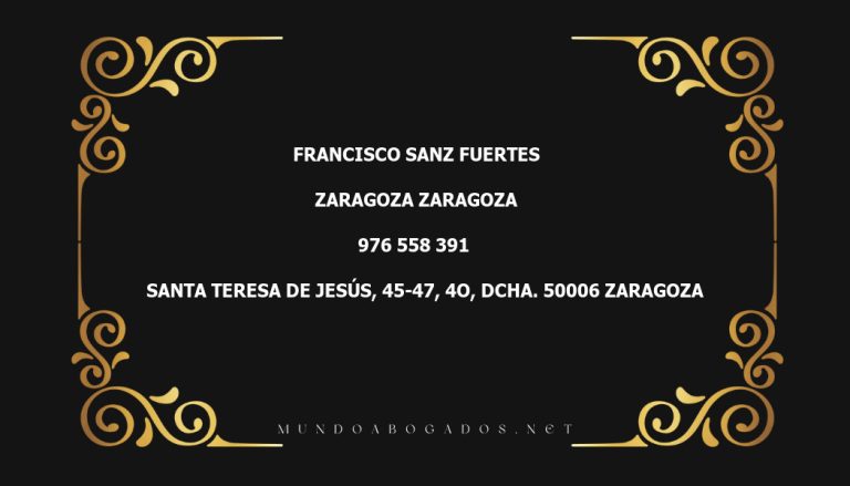 abogado Francisco Sanz Fuertes en la localidad de Zaragoza