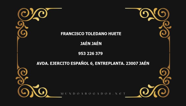 abogado Francisco Toledano Huete en la localidad de Jaén