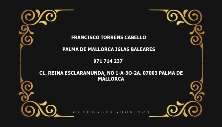 abogado Francisco Torrens Cabello en la localidad de Palma de Mallorca