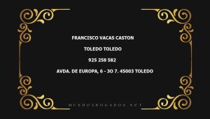 abogado Francisco Vacas Caston en la localidad de Toledo