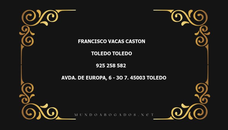 abogado Francisco Vacas Caston en la localidad de Toledo