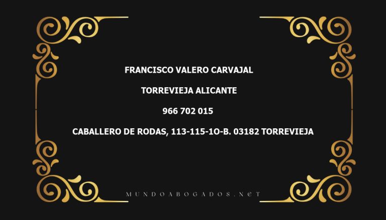 abogado Francisco Valero Carvajal en la localidad de Torrevieja