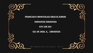 abogado Francisco Wenceslao Gracia Zubiri en la localidad de Zaragoza