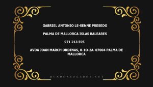 abogado Gabriel Antonio Le-Senne Presedo en la localidad de Palma de Mallorca