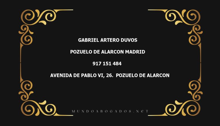 abogado Gabriel Artero Duvos en la localidad de Pozuelo de Alarcon