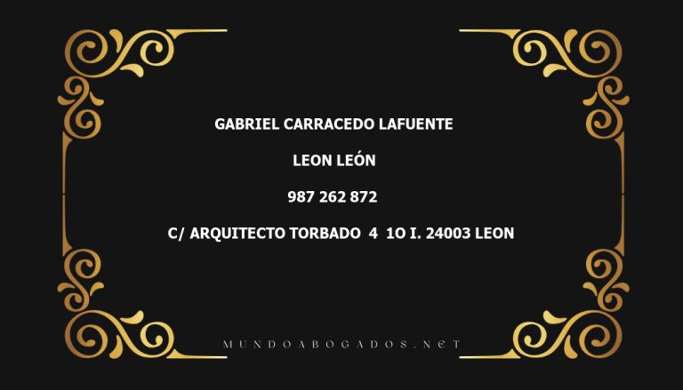 abogado Gabriel Carracedo Lafuente en la localidad de Leon