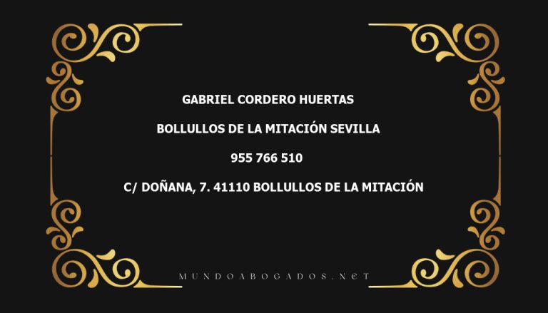 abogado Gabriel Cordero Huertas en la localidad de Bollullos de la Mitación