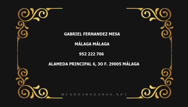 abogado Gabriel Fernandez Mesa en la localidad de Málaga