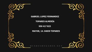 abogado Gabriel Lopez Fernandez en la localidad de Topares