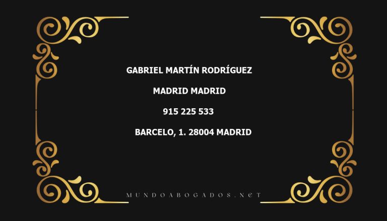 abogado Gabriel Martín Rodríguez en la localidad de Madrid