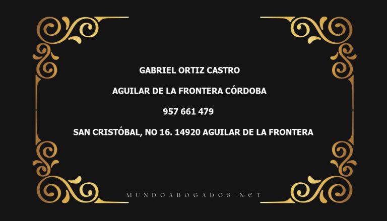 abogado Gabriel Ortiz Castro en la localidad de Aguilar de la Frontera