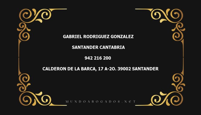 abogado Gabriel Rodriguez Gonzalez en la localidad de Santander