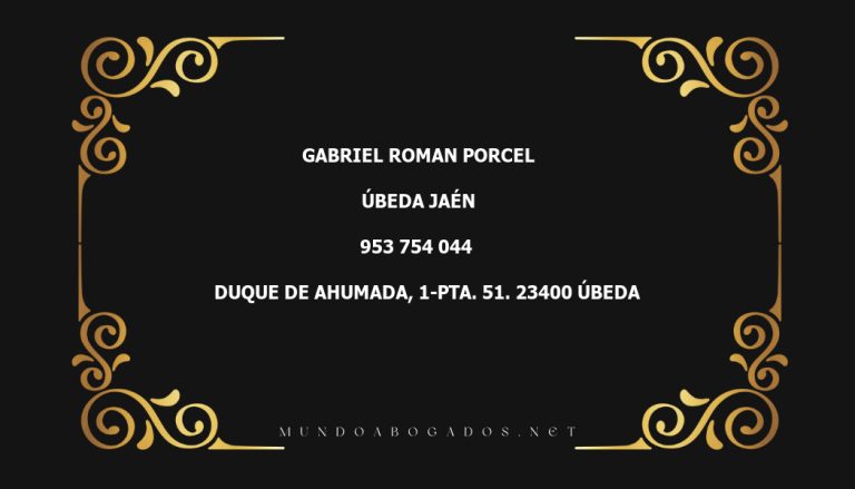 abogado Gabriel Roman Porcel en la localidad de Úbeda