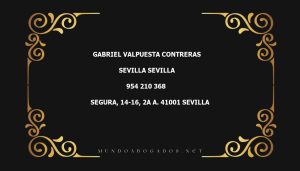 abogado Gabriel Valpuesta Contreras en la localidad de Sevilla