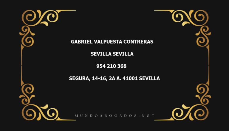 abogado Gabriel Valpuesta Contreras en la localidad de Sevilla