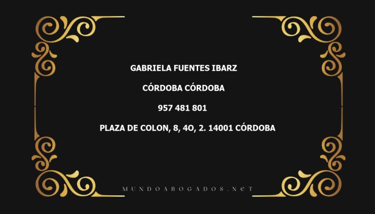 abogado Gabriela Fuentes Ibarz en la localidad de Córdoba