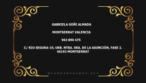 abogado Gabriela Goñi Almada en la localidad de Montserrat