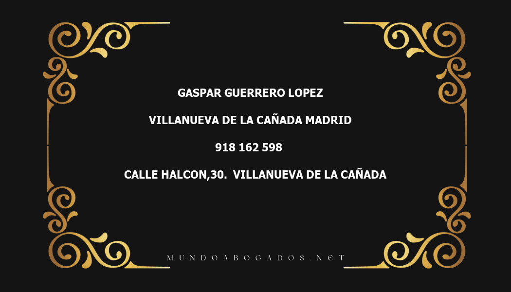 abogado Gaspar Guerrero Lopez en la localidad de Villanueva de la Cañada