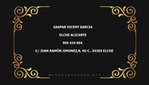 abogado Gaspar Vicent Garcia en la localidad de Elche