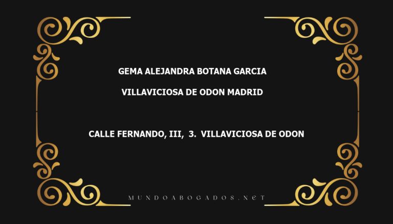 abogado Gema Alejandra Botana Garcia en la localidad de Villaviciosa de Odon