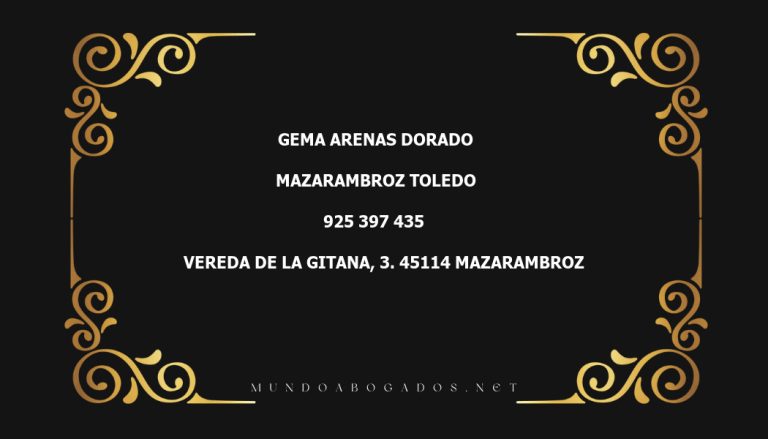 abogado Gema Arenas Dorado en la localidad de Mazarambroz