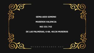 abogado Gema Asis Gimeno en la localidad de Museros