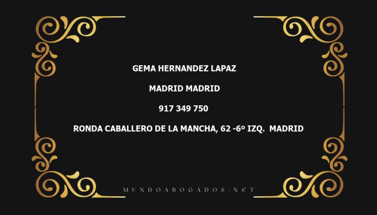 abogado Gema Hernandez Lapaz en la localidad de Madrid