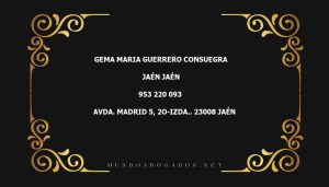 abogado Gema Maria Guerrero Consuegra en la localidad de Jaén