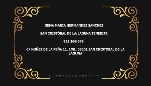 abogado Gema Maria Hernandez Sanchez en la localidad de San Cristóbal de La Laguna