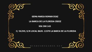 abogado Gema Maria Roman Diaz en la localidad de La Barca de La Florida