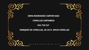 abogado Gema Rodriguez-Canton Saiz en la localidad de Comillas