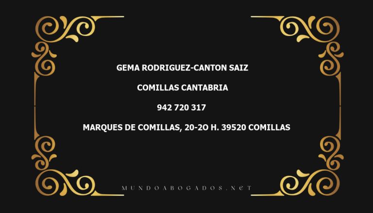 abogado Gema Rodriguez-Canton Saiz en la localidad de Comillas