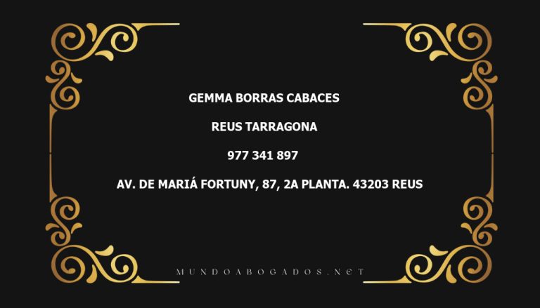 abogado Gemma Borras Cabaces en la localidad de Reus