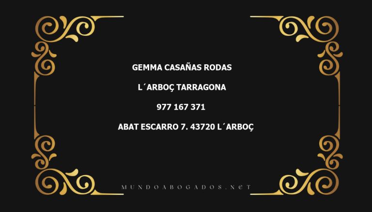 abogado Gemma Casañas Rodas en la localidad de L´Arboç