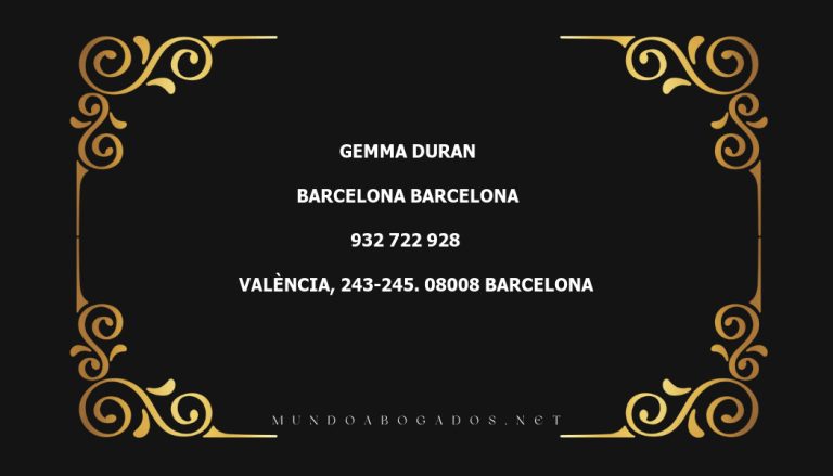 abogado Gemma Duran en la localidad de Barcelona