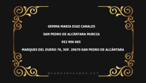 abogado Gemma Maria Diaz Canales en la localidad de San Pedro de Alcántara