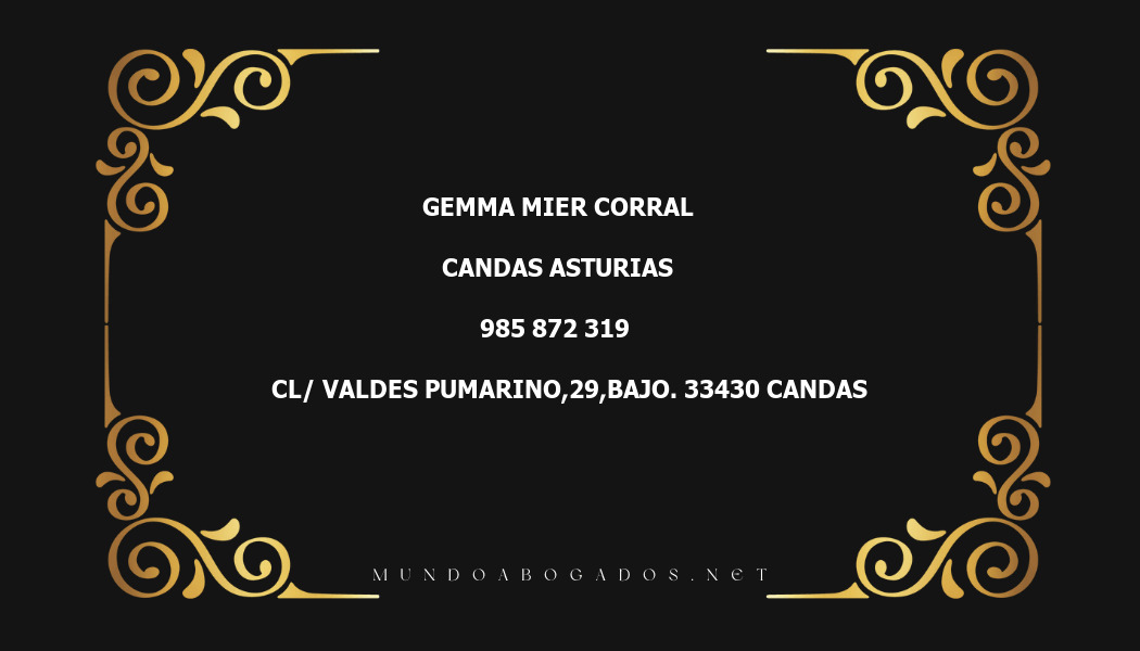 abogado Gemma Mier Corral en la localidad de Candas