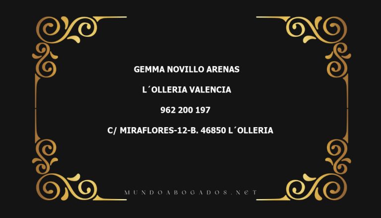 abogado Gemma Novillo Arenas en la localidad de L´Olleria