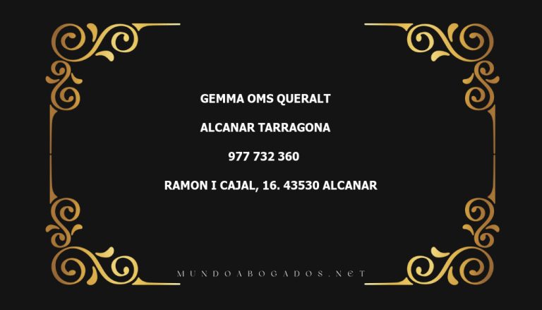 abogado Gemma Oms Queralt en la localidad de Alcanar